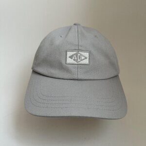 American Eagle Embroidered AE Baseball Hat Adjustable Strap Back Cap Light Gray